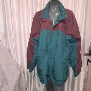 Vintage 90's DUNBROOKE Distinctive Images Colorblock Green/Maroon Coat Size XL